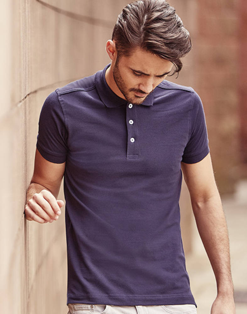Férfi galléros póló rövid ujjú Russell Europe Men's Stretch Polo - 2XL, Sötétkék (navy) Férfi galléros póló rövid ujjú Russell Europe Men's Stretch Polo - 2XL, Sötétkék (navy)