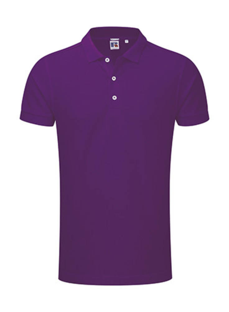 Férfi galléros póló rövid ujjú Russell Europe Men's Stretch Polo - 2XL, Világos Oxford
