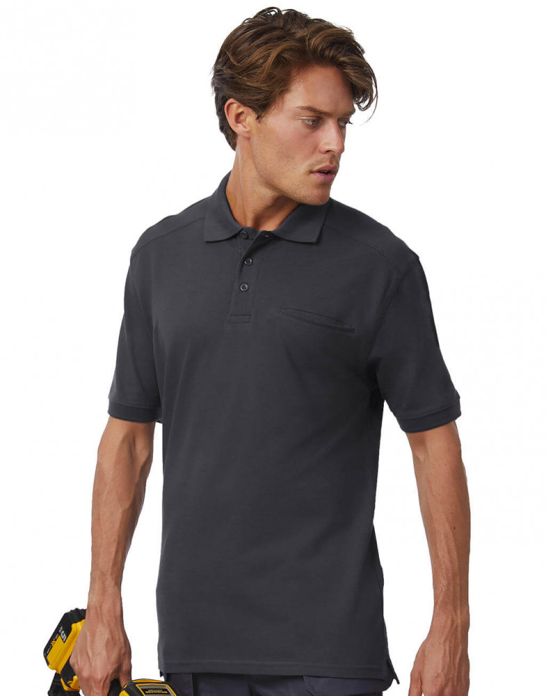 Férfi rövid ujjú galléros póló munkaruha B and C Skill Pro Workwear Pocket Polo XL, Fekete Férfi rövid ujjú galléros póló munkaruha B and C Skill Pro Workwear Pocket Polo XL, Fekete