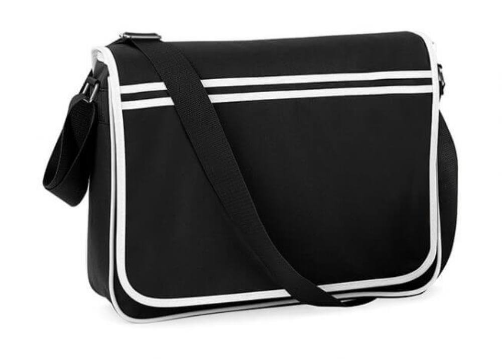 Válltáska Bag Base Retro Messenger - Egy méret, Sötétkék/Fehér