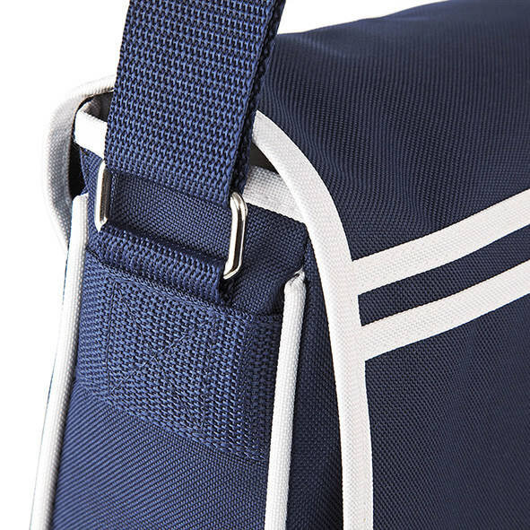 Válltáska Bag Base Retro Messenger - Egy méret, Sötétkék/Fehér