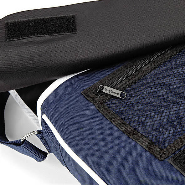 Válltáska Bag Base Retro Messenger - Egy méret, Sötétkék/Fehér