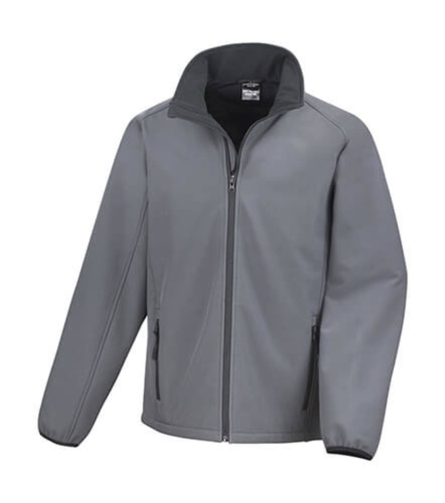 Férfi Softshell Hosszú ujjú Result Printable Softshell Jacket - L, Fekete/fekete