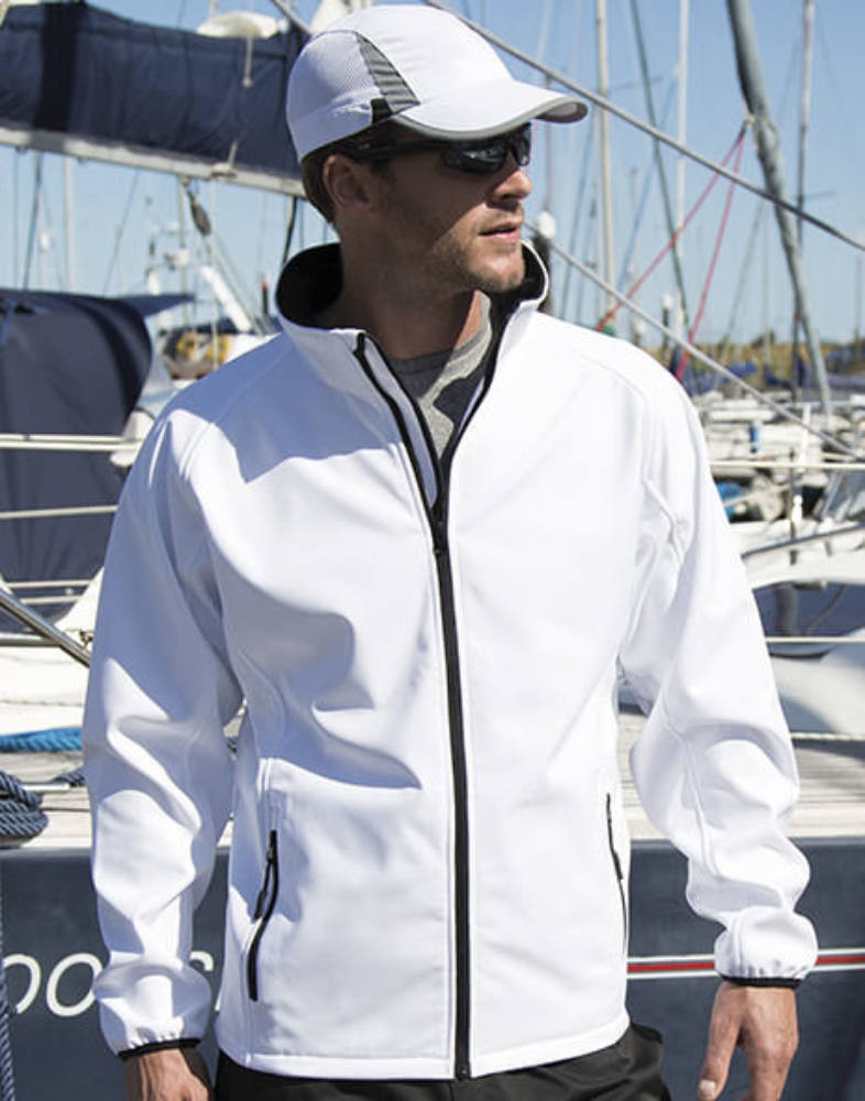 Férfi Softshell Hosszú ujjú Result Printable Softshell Jacket - L, Szénszürke/Fekete