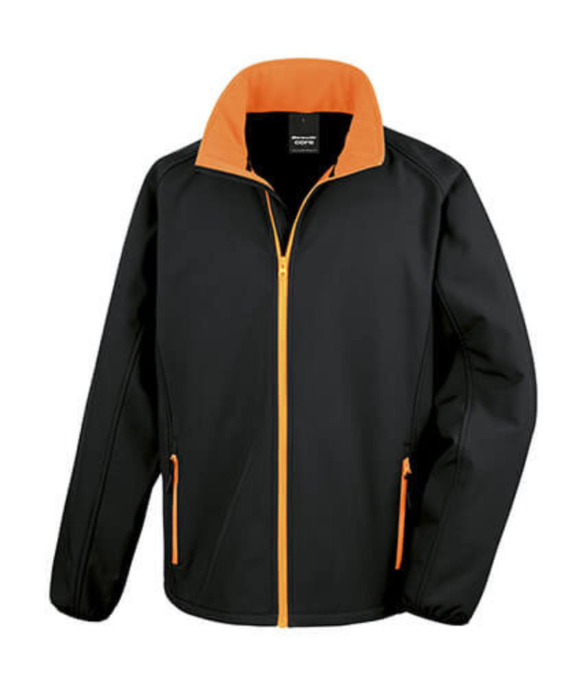 Férfi Softshell Hosszú ujjú Result Printable Softshell Jacket - 4XL, Lila/Fekete
