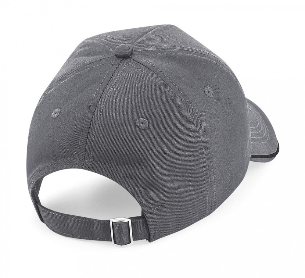 Uniszex sapka Beechfield Authentic 5 Panel Cap - Piped Peak Egy méret, Grafitszürke Szürke/Fekete