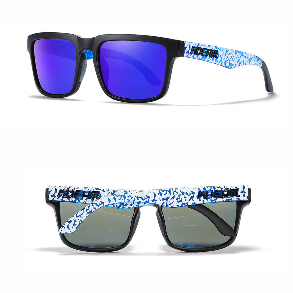 KDEAM polarizált napszemüveg UV400 női férfi uniszex fehér márvány kék
