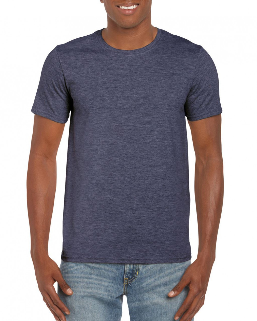 Logózható uniszex póló Gildan GI64000 Softstyle -S, Heather Navy