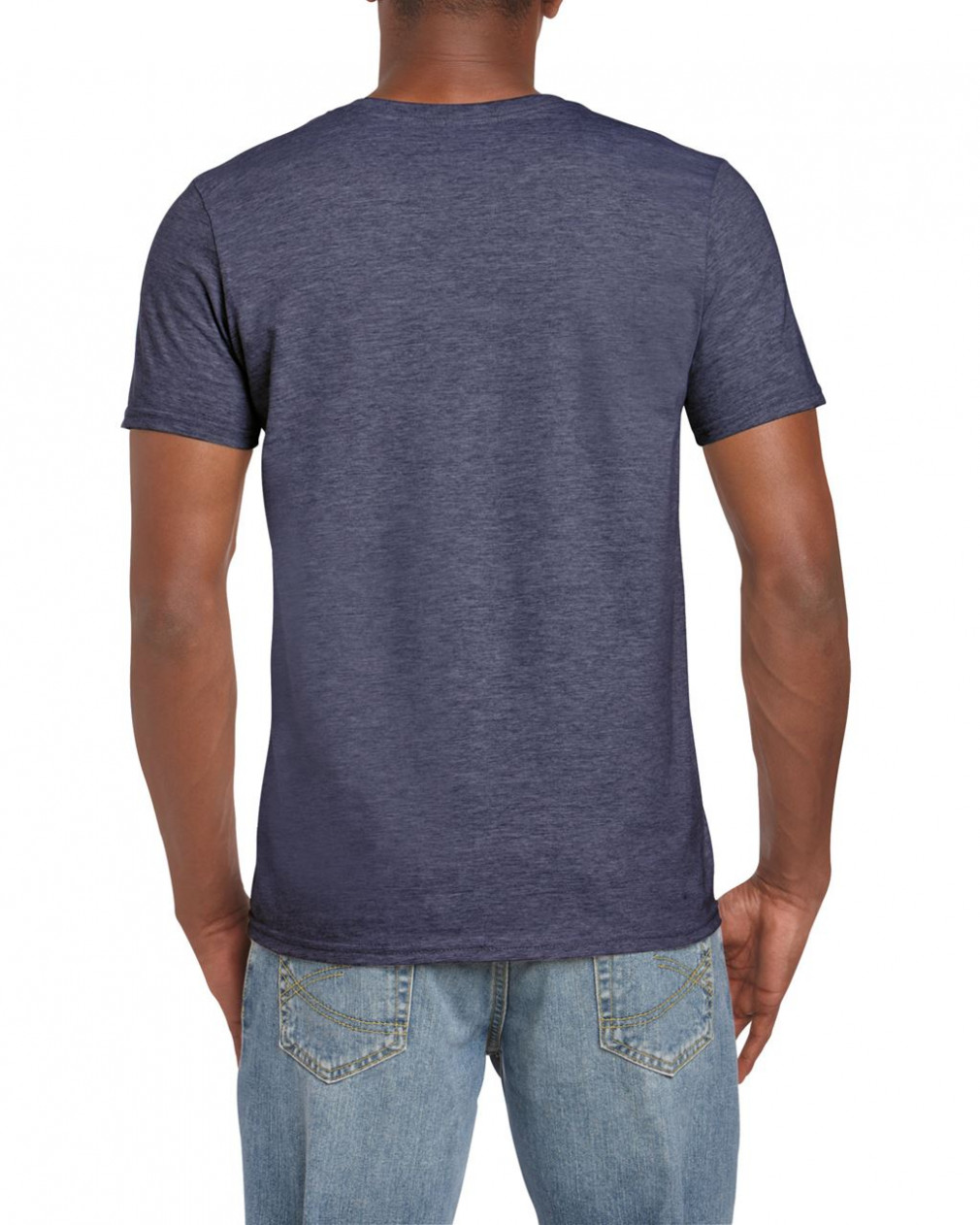 Logózható uniszex póló Gildan GI64000 Softstyle -S, Heather Navy