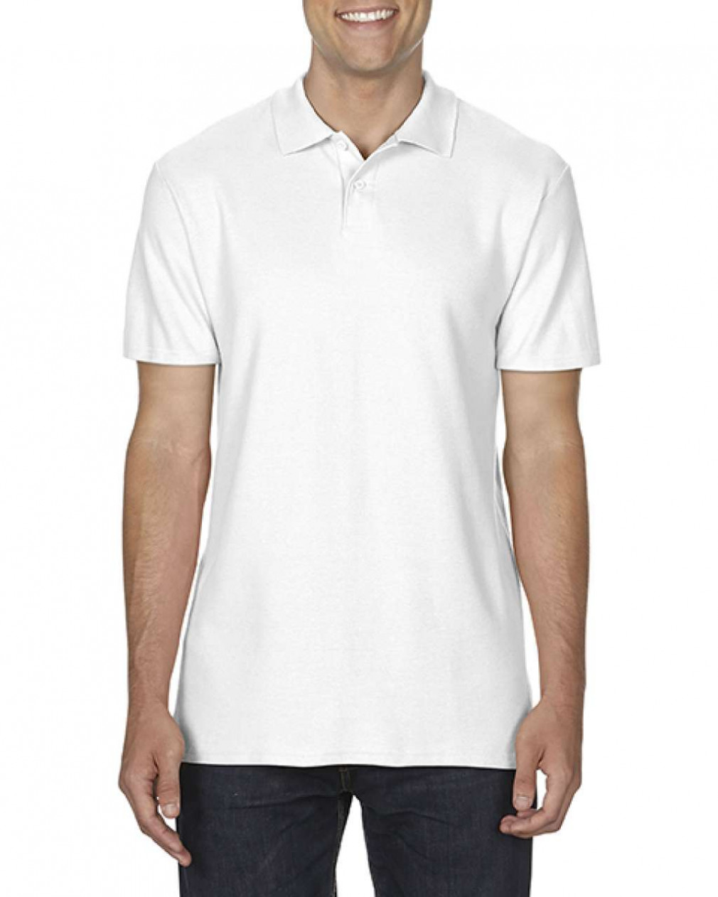 Férfi galléros póló Gildan GI64800 Softstyle Adult Double piqué polo -2XL, White