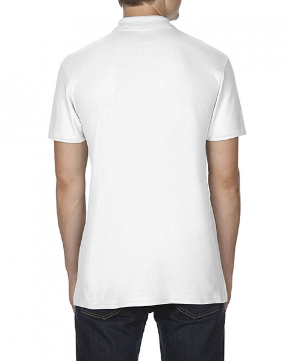 Férfi galléros póló Gildan GI64800 Softstyle Adult Double piqué polo -M, White