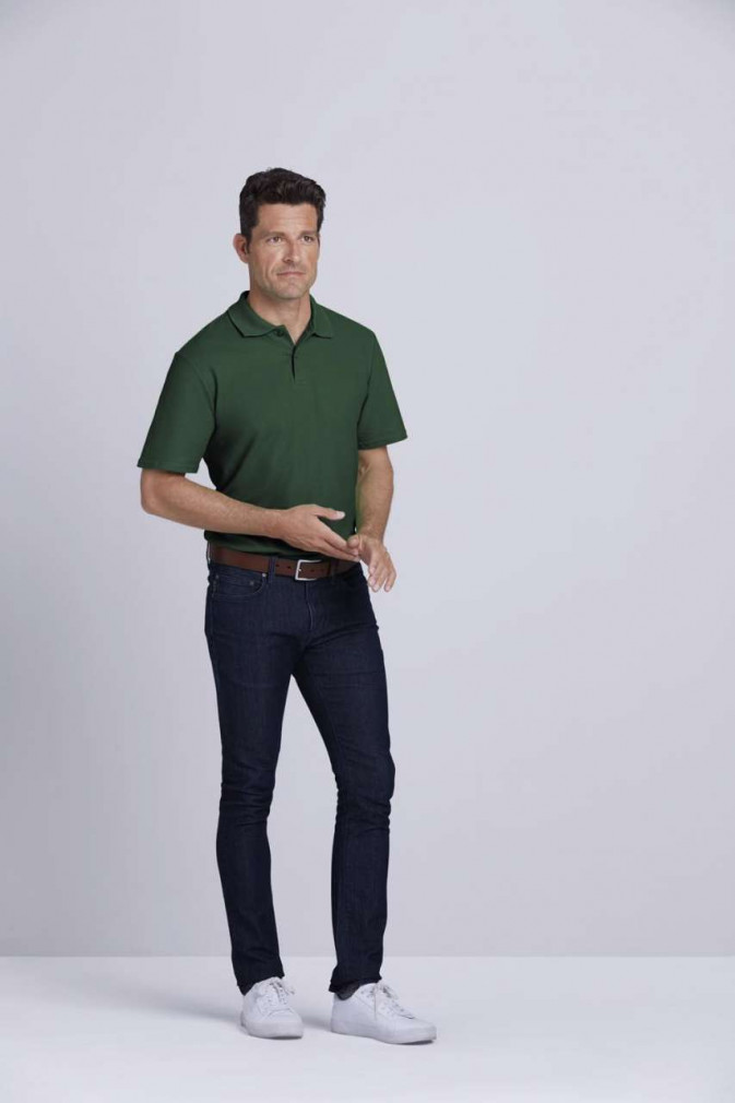 Férfi galléros póló Gildan GI64800 Softstyle Adult Double piqué polo -S, White