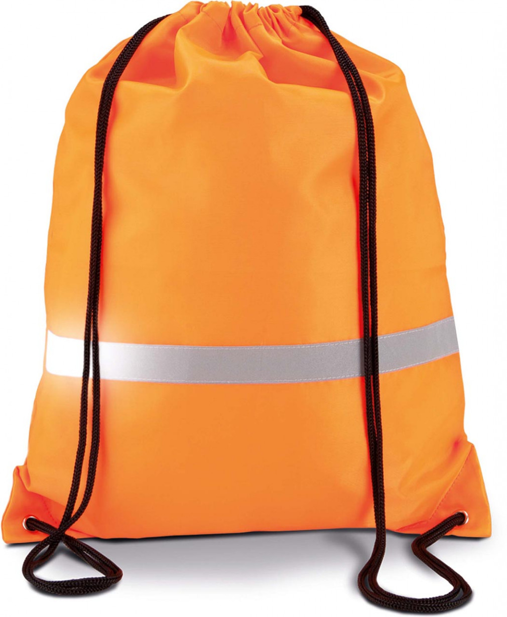 Uniszex hátizsák Kimood KI0109 Drawstring Backpack -Egy méret, Fluorescent Orange