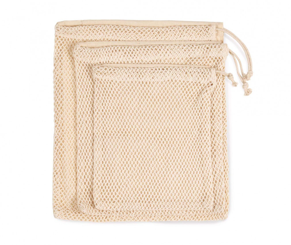 Uniszex táska Kimood KI0734 Mesh Bag With Drawstring Carry Handle -M, Natural