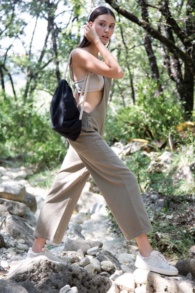 Uniszex hátizsák Kimood KI5102 Small Recycled Backpack With Drawstring -Egy méret, Flint Grey