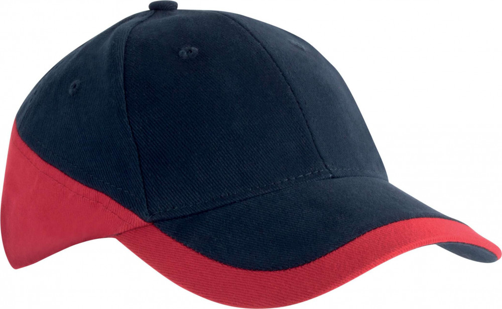 Uniszex sapka K-UP KP045 Racing - Two-Tone 6 panel Cap -Egy méret, Navy/Red