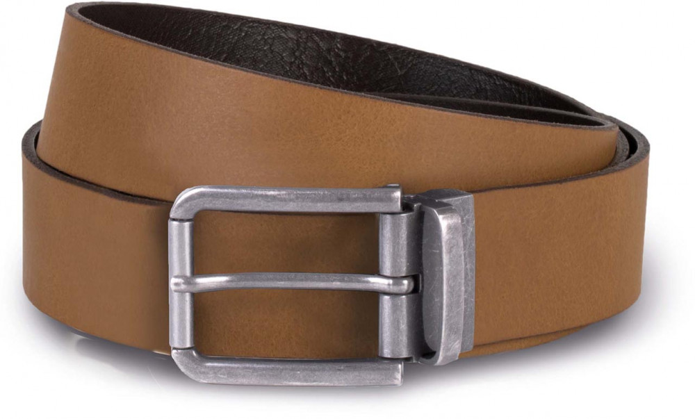 Uniszex K-UP KP812 Raw Edge Leather Belt - 35Mm -Egy méret, Black