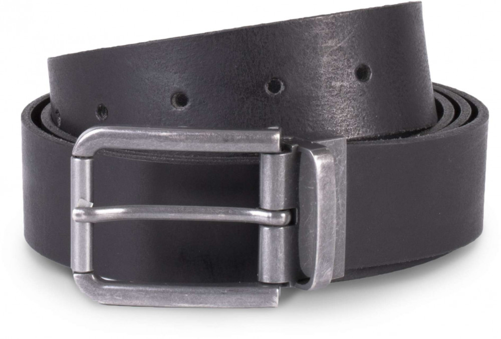 Uniszex K-UP KP812 Raw Edge Leather Belt - 35Mm -Egy méret, Black