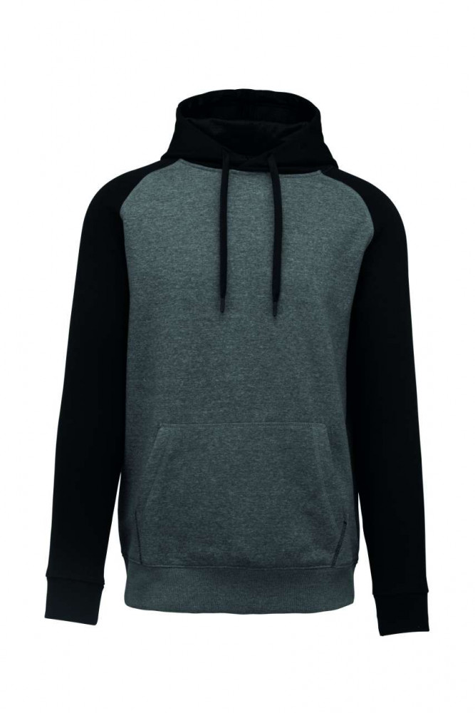 Uniszex kapucnis pulóver Proact PA369 Adult Two-Tone Hooded Sweatshirt -S, Grey Heather/Black Uniszex kapucnis pulóver Proact PA369 Adult Two-Tone Hooded Sweatshirt -S, Grey Heather/Black