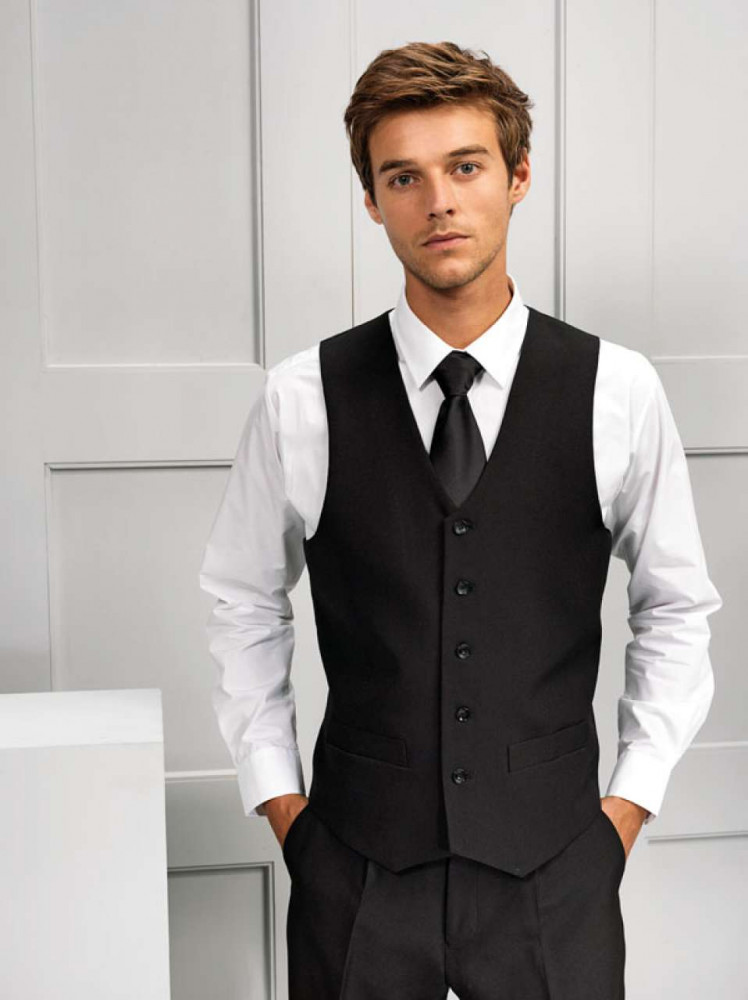 Férfi Premier PR622 Men’S Lined polyester Waistcoat -S, Black