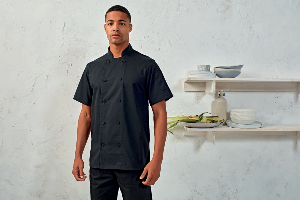 Uniszex kabát Premier PR902 Chef'S Coolchecker Short Sleeve Jacket -S, White