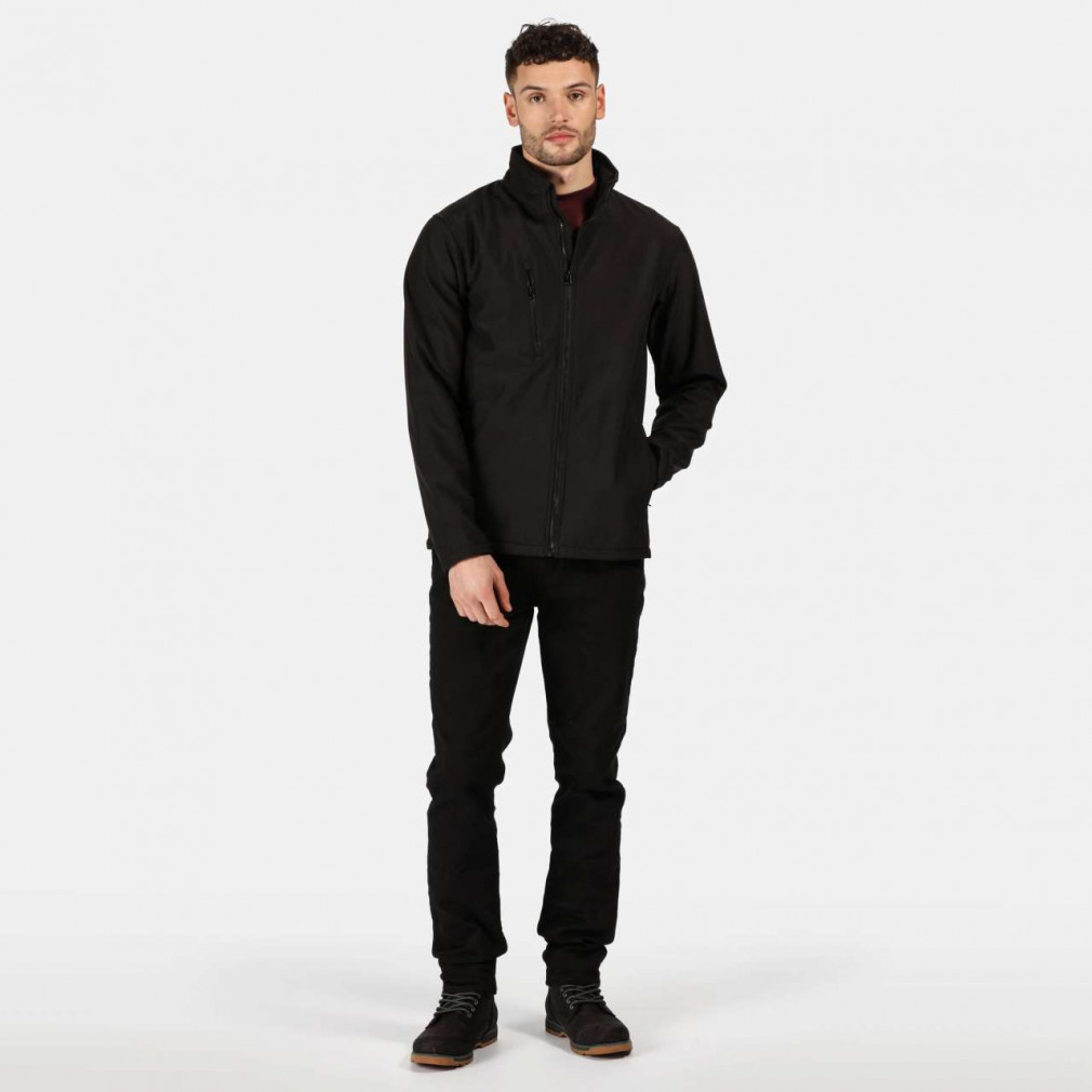 Uniszex kabát Regatta RETRA610 Ablaze 3 Layer printable Softshell Jacket -M, Black/Black