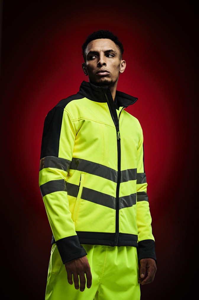 Uniszex Softshell Regatta RETRA625 Hi-vis pro 3 Layer Softshell -2XL, Yellow/Navy