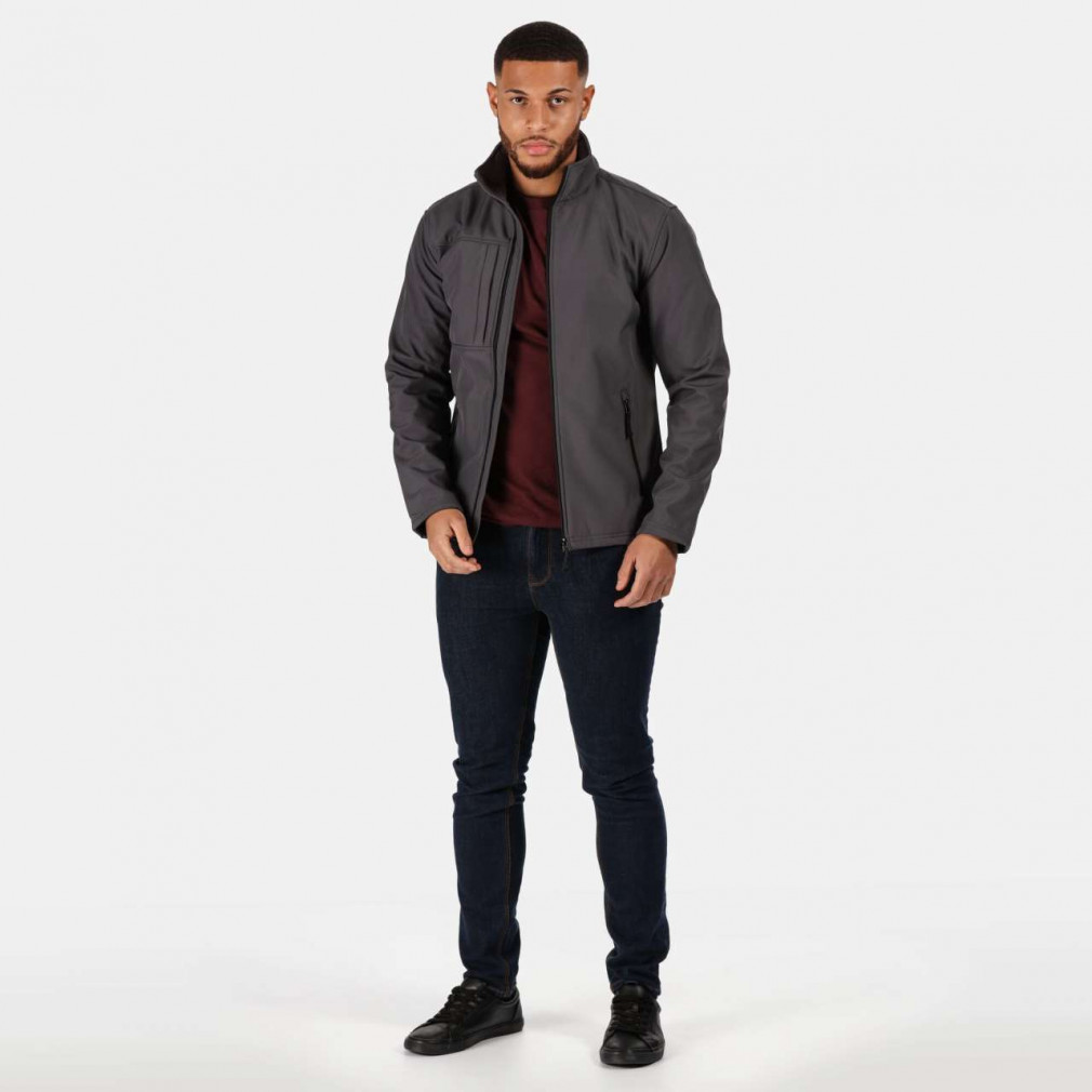 Férfi Softshell Regatta RETRA688 Men'S Octagon Ii printable 3 Layer Membrane Softshell -XL, Seal Grey/Black