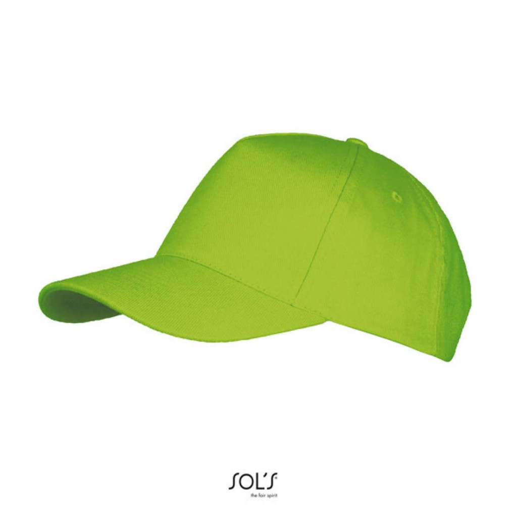Uniszex sapka SOL'S SO00594 Sol'S Long Beach - 5 panel Cap -Egy méret, Lime