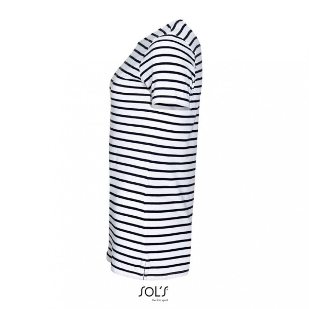 Női póló SOL'S SO01399 Sol'S Miles Women - Kereknyakú Csíkos póló -L, White/Navy