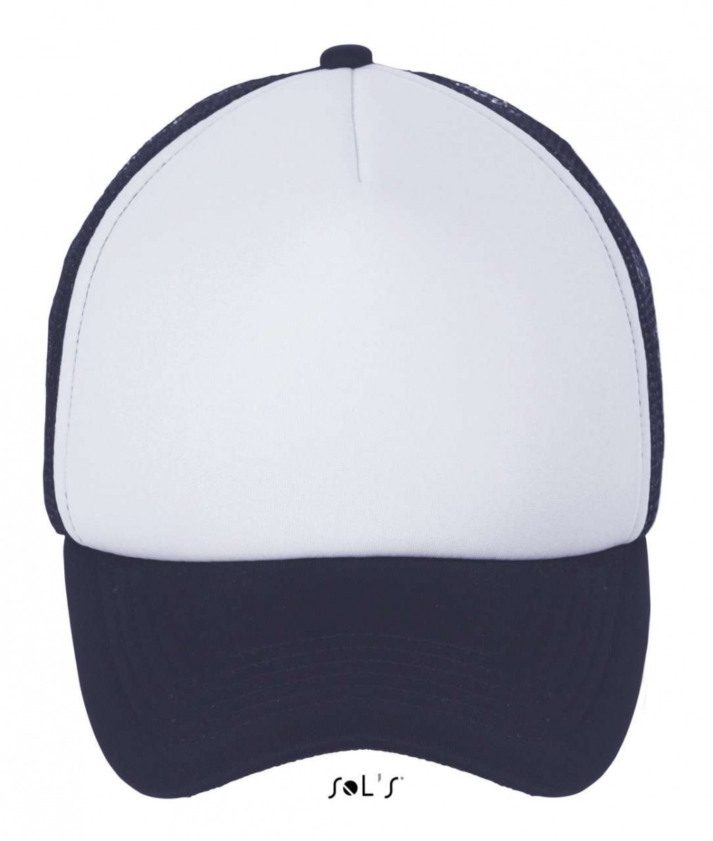Uniszex sapka SOL'S SO01668 Sol'S Bubble - Five panel Mesh Cap -Egy méret, White/French Navy