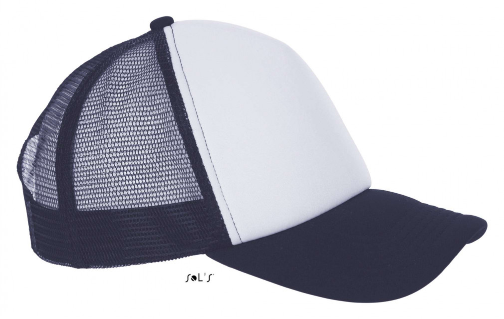 Uniszex sapka SOL'S SO01668 Sol'S Bubble - Five panel Mesh Cap -Egy méret, White/French Navy