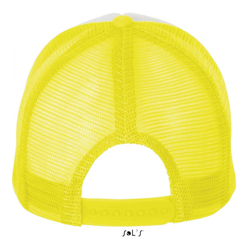 Uniszex sapka SOL'S SO01668 Sol'S Bubble - Five panel Mesh Cap -Egy méret, White/Neon Yellow