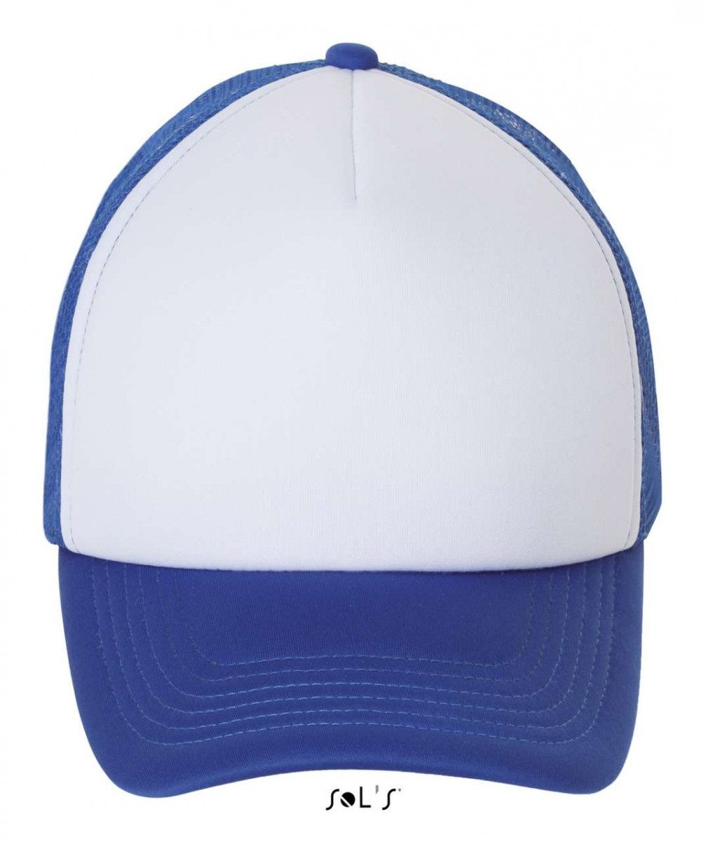 Uniszex sapka SOL'S SO01668 Sol'S Bubble - Five panel Mesh Cap -Egy méret, White/Royal Blue