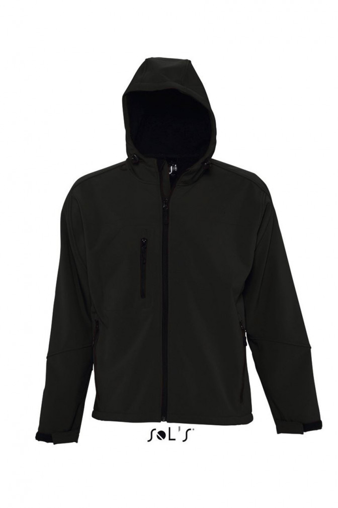 Férfi Softshell SOL'S SO46602 Sol'S Replay Men - Hooded Softshell -S, Black