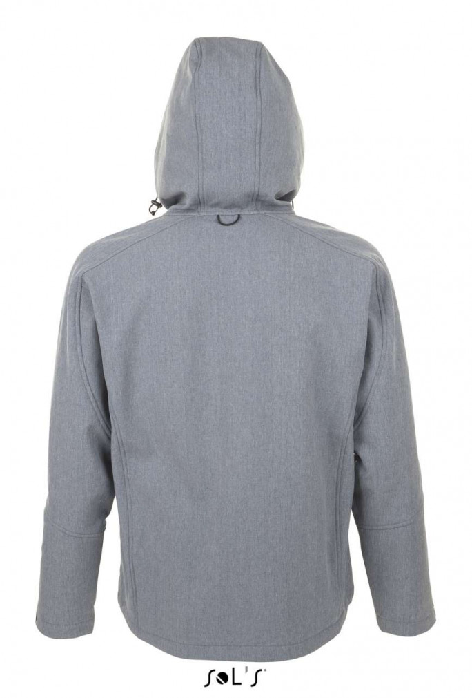 Férfi Softshell SOL'S SO46602 Sol'S Replay Men - Hooded Softshell -S, Grey Melange