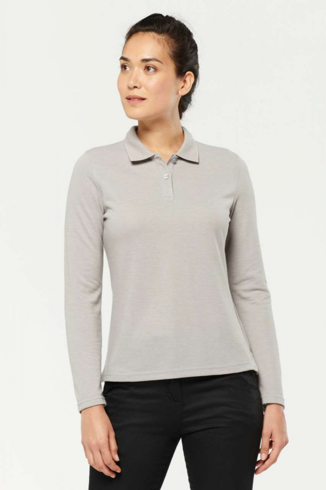 Női galléros póló Designed To Work WK277 Ladies&#039; Long-Sleeved polo Shirt -L, White