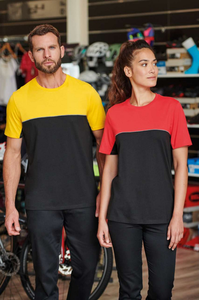 Uniszex póló Designed To Work WK304 Eco-Friendly Short Sleeve Two-Tone T-Shirt -XS, Black/Orange