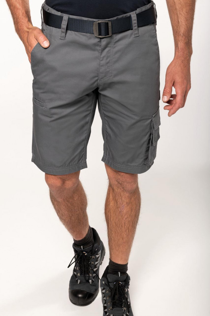 Férfi rövid nadrág Designed To Work WK763 Multipocket Workwear Bermuda Shorts -38, Convoy Grey
