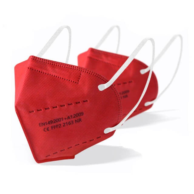 KN95, FFP2 piros maszk, felnőtt szájmaszk csomagban