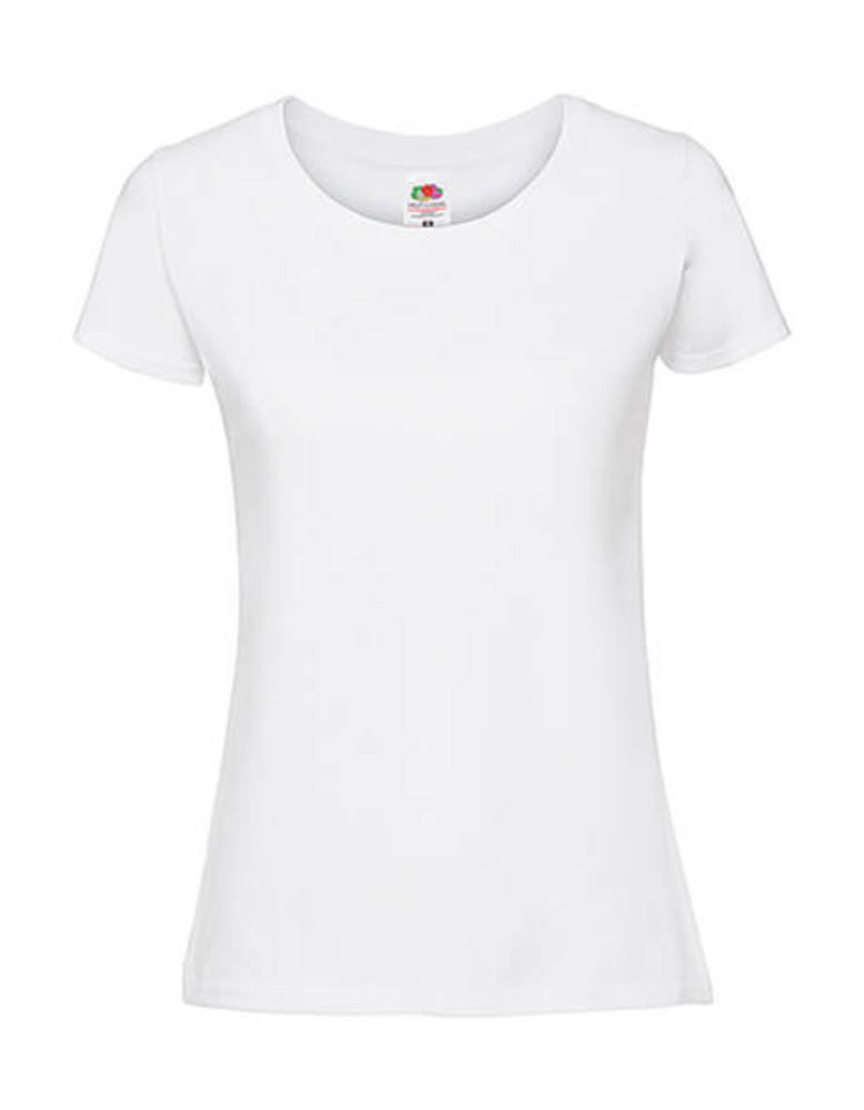 Csomag akciós póló (minimum 5 db) Női póló Rövid ujjú Fruit of the Loom Lady-Fit Ringspun Premium T - S, Fehér