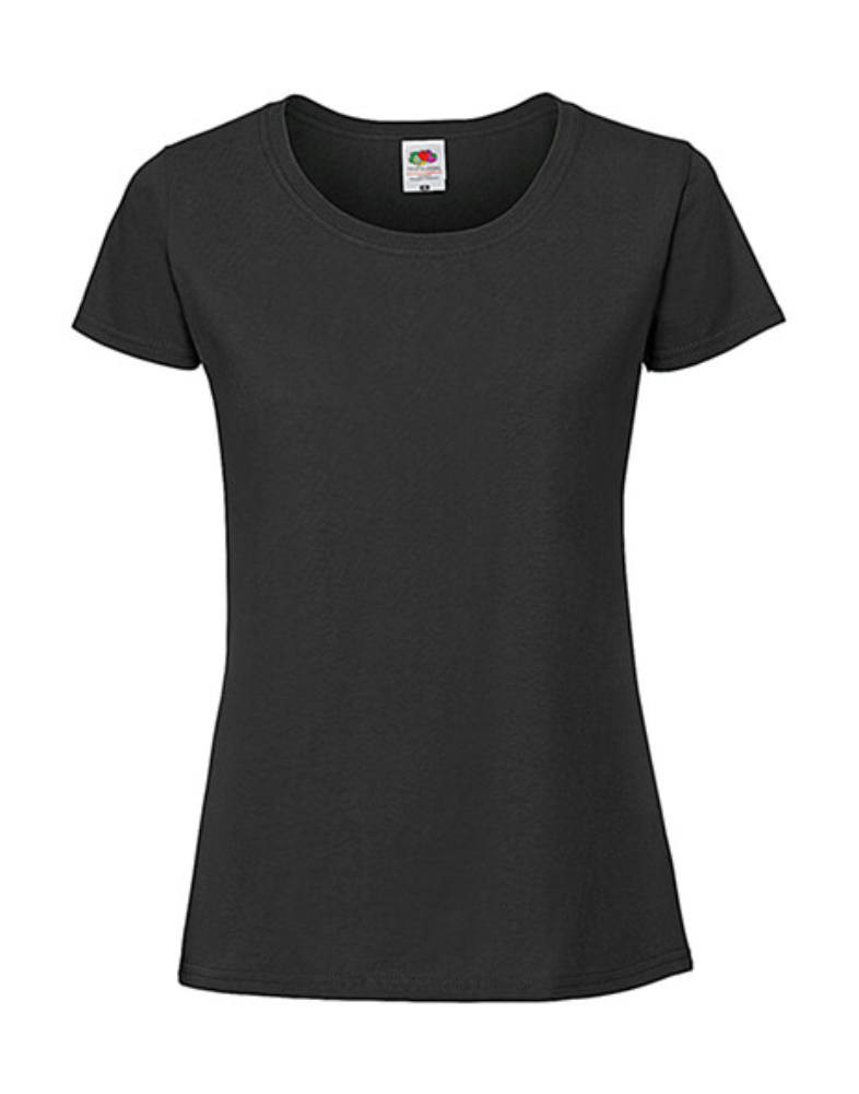 Csomag akciós póló (minimum 3 db) Női póló Rövid ujjú Fruit of the Loom Lady-Fit Ringspun Premium T - L, Fekete