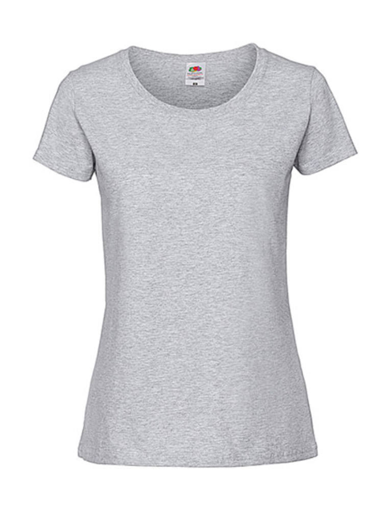 Csomag akciós póló (minimum 3 db) Női póló Rövid ujjú Fruit of the Loom Lady-Fit Ringspun Premium T - XS, Heather szürke