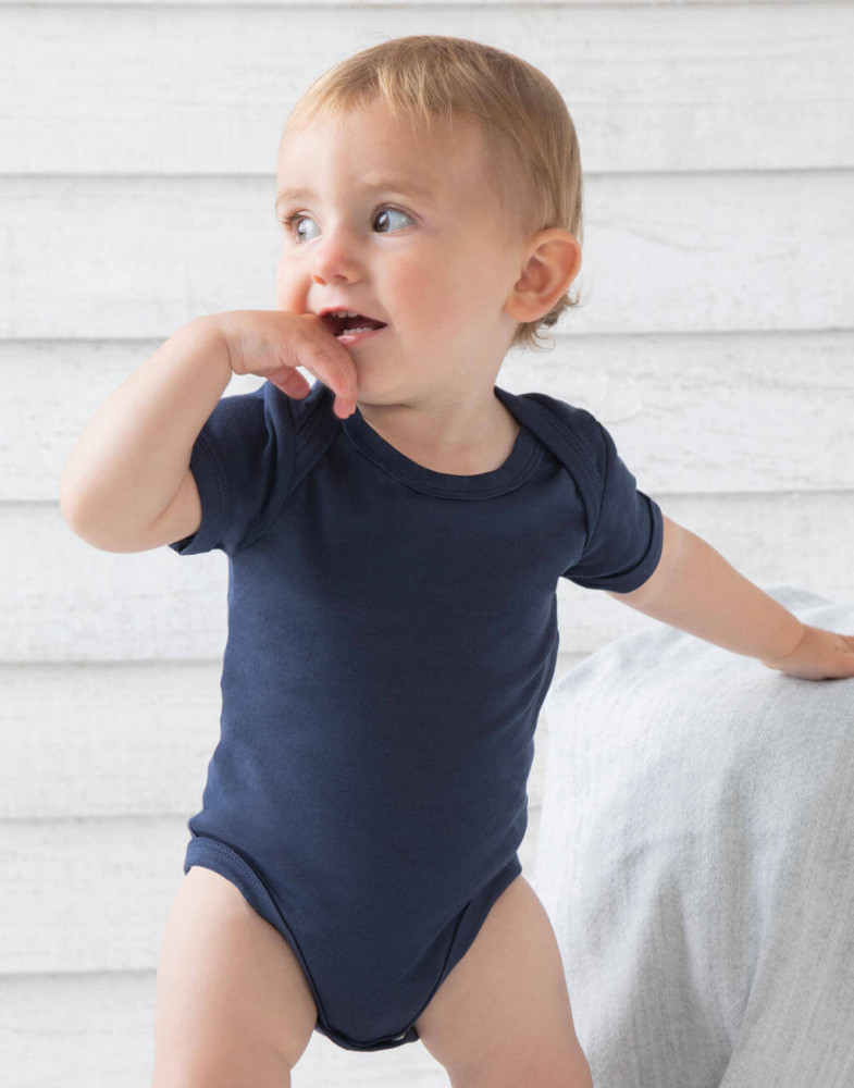 Bébi rövid ujjú kezeslábas BabyBugz Baby Bodysuit 0-3, Fehér