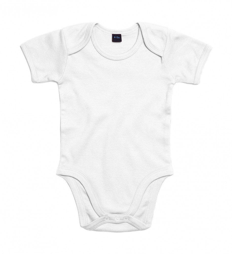 Bébi rövid ujjú kezeslábas BabyBugz Baby Bodysuit 12-18, Fehér