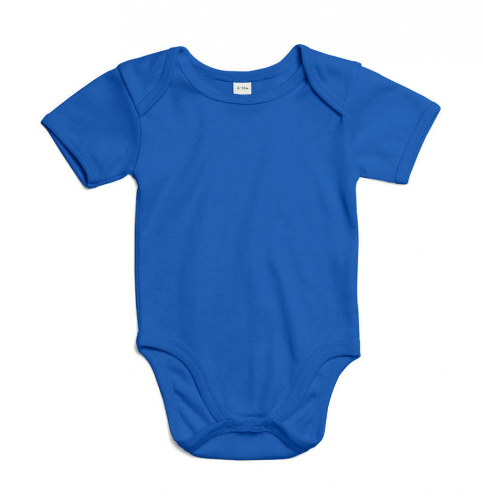 Bébi rövid ujjú kezeslábas BabyBugz Baby Bodysuit 12-18, Kobalt Organik