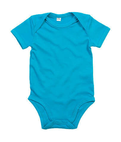 Bébi rövid ujjú kezeslábas BabyBugz Baby Bodysuit 12-18, Surf Kék Organic