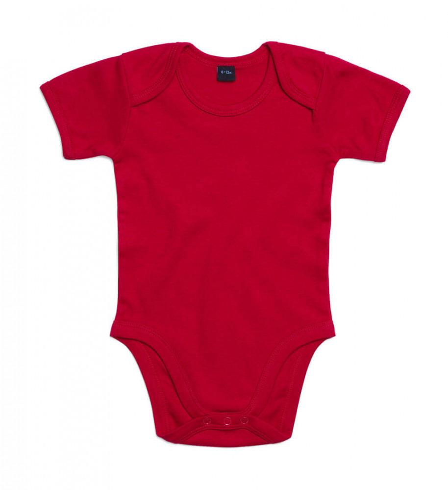 Bébi rövid ujjú kezeslábas BabyBugz Baby Bodysuit 6-12, Piros
