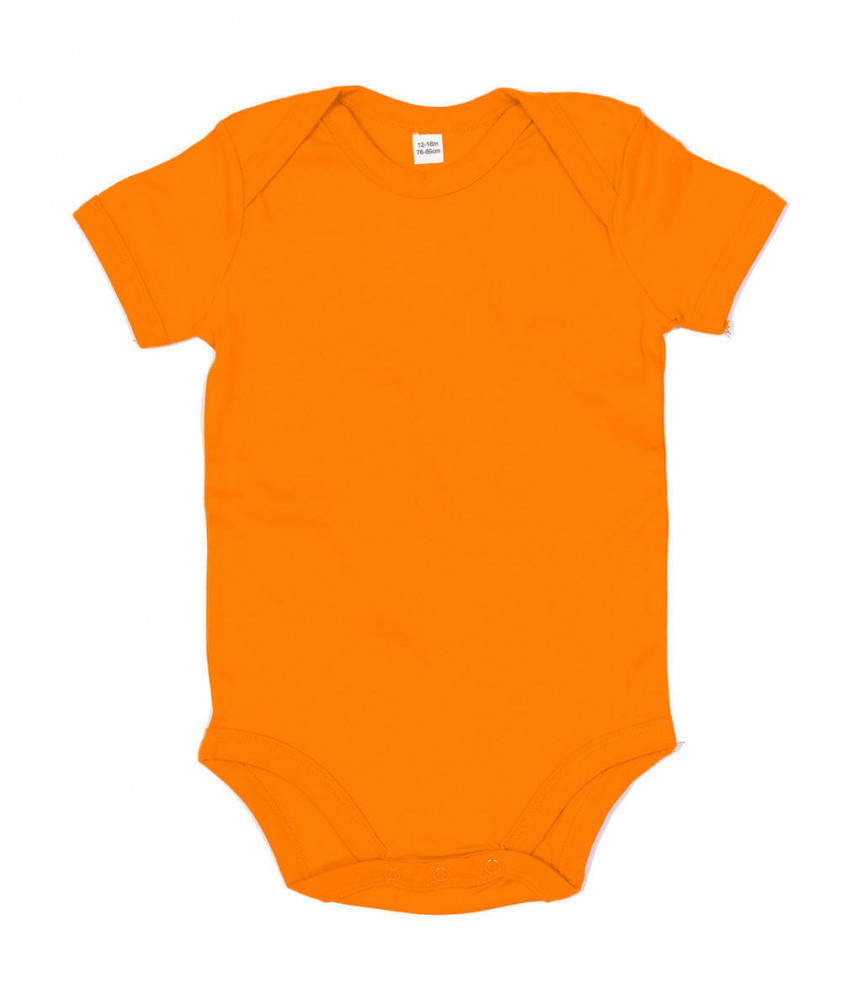 Bébi rövid ujjú kezeslábas BabyBugz Baby Bodysuit 6-12, Narancssárga Organik