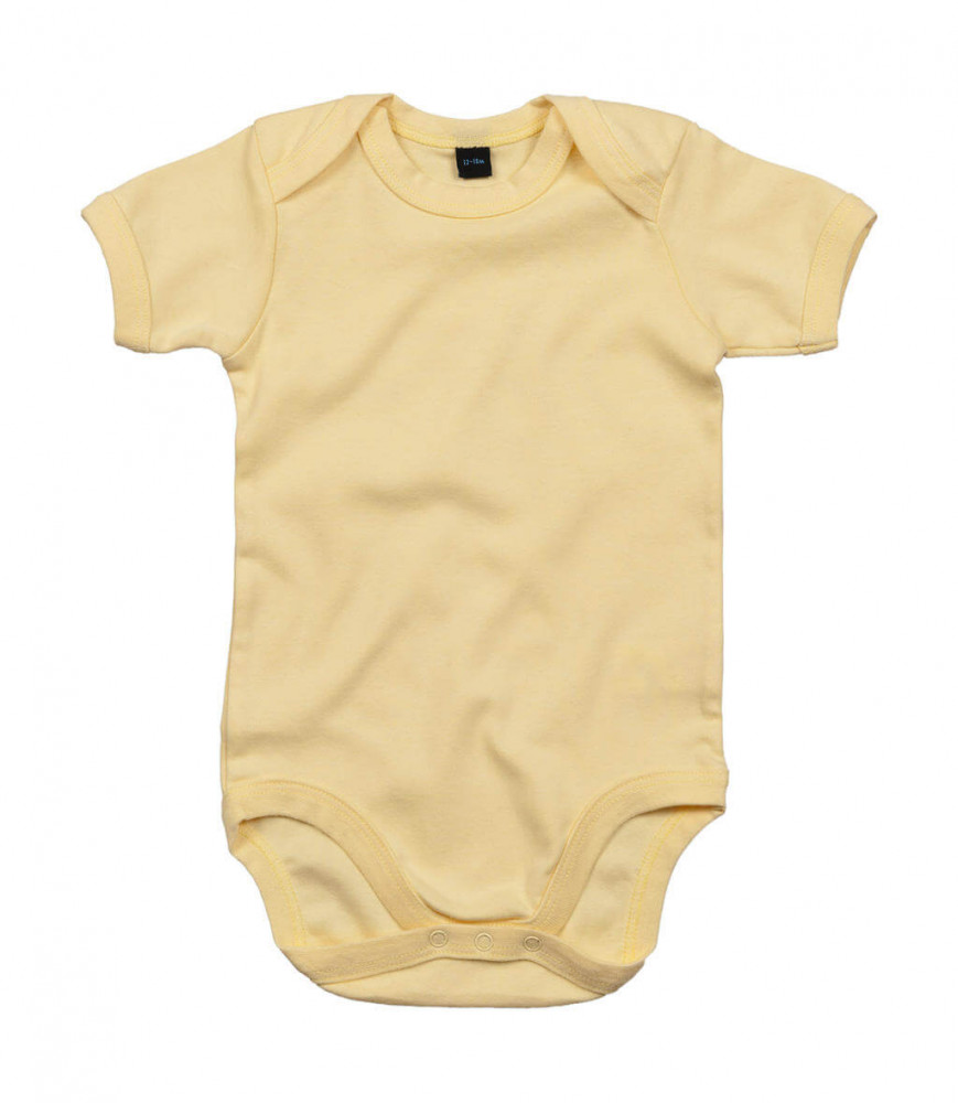 Bébi rövid ujjú kezeslábas BabyBugz Baby Bodysuit 6-12, Soft Sárga